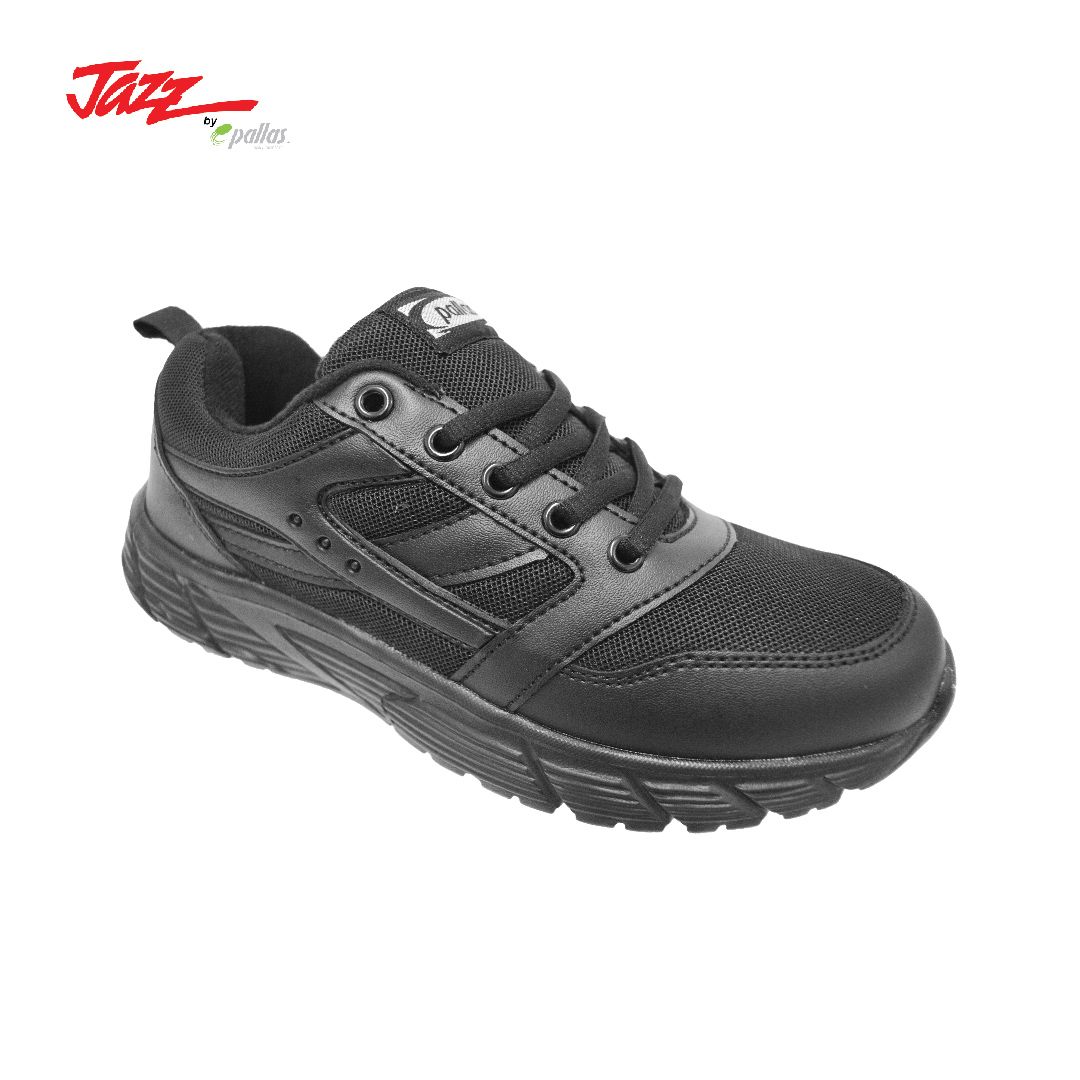 LACE-UP COMFORT BLACK SCHOOL SHOE (306/307-0226-BK)(PT.NN/LX.MN)