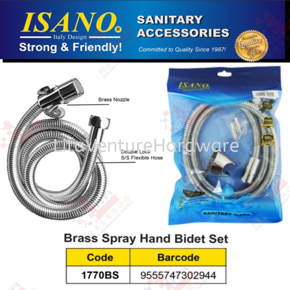 ISANO BRAND BRASS SPRAY HAND BIDET SET - 1770BS