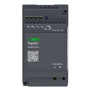 Schneider Electric Regulated Power Supply, 100-240V AC, 24V 2.5 A, single phase, Modular