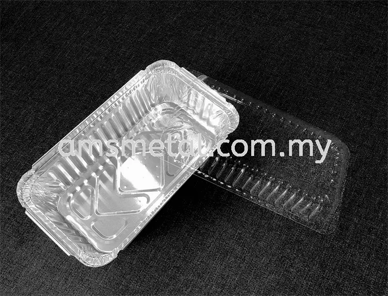 AMS Aluminium Foil Tray with Lid Cover 5 Pcs Code1650 4573-P Disposable Cake Container Bekas Aluminium Bakeware