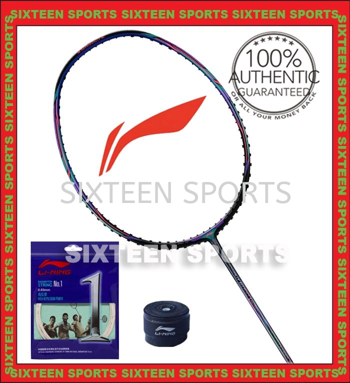 Li Ning Aeronaut 6000I Badminton Racket (C/W Lining No.1 String & Overgrip)