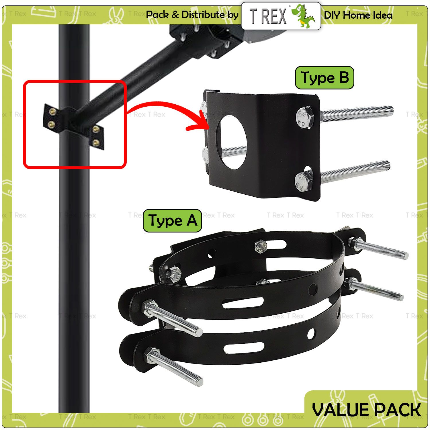T Rex DIY Solar Light Clamp Bracket