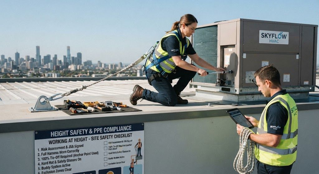 HVAC contractor safety compliance height work