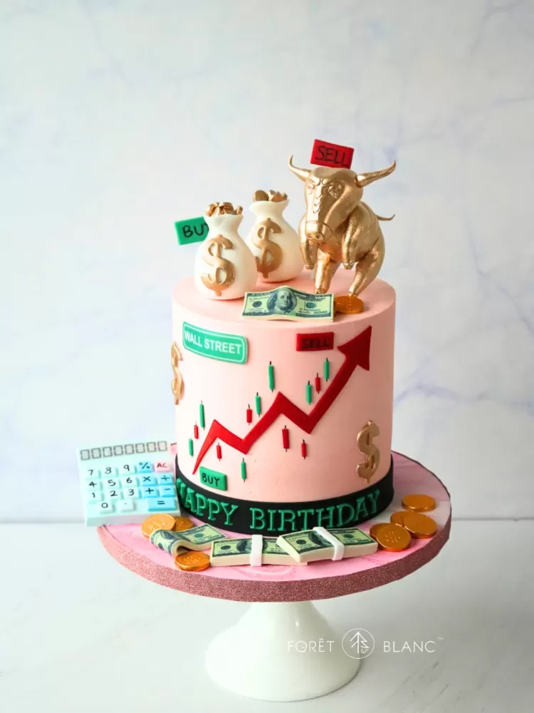 Stock Market Golden Bull Cake