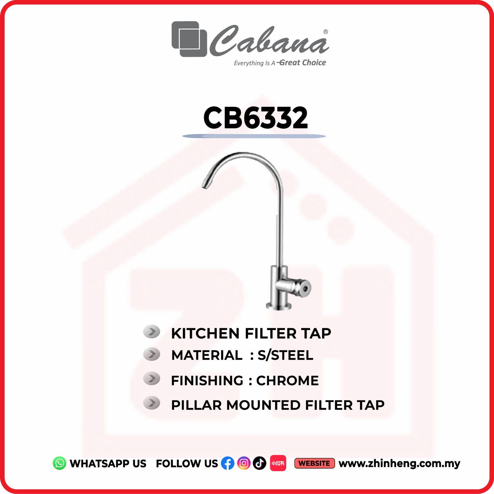 CABANA Pillar Mounted Kitchen Tap CB6332
