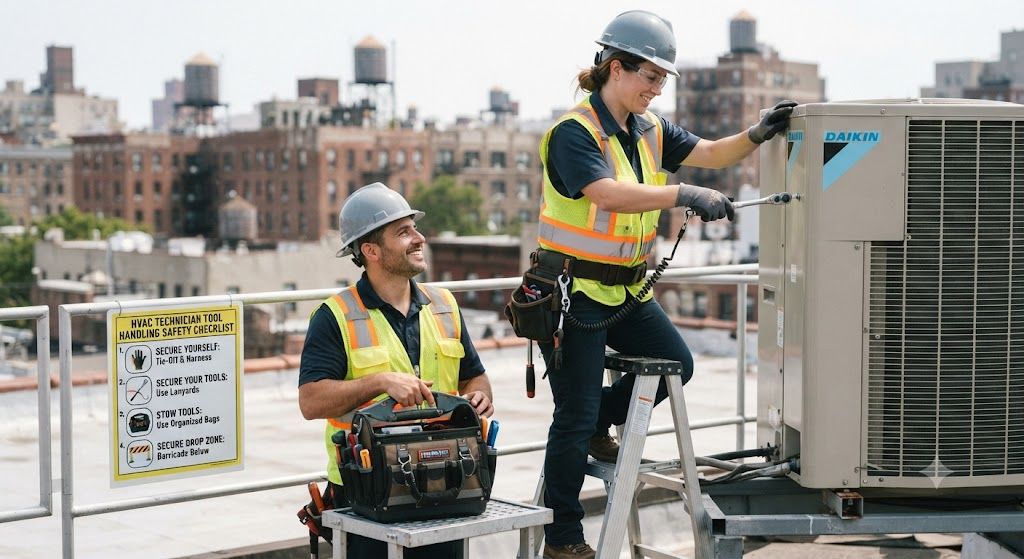 HVAC technician tool handling safety checklist