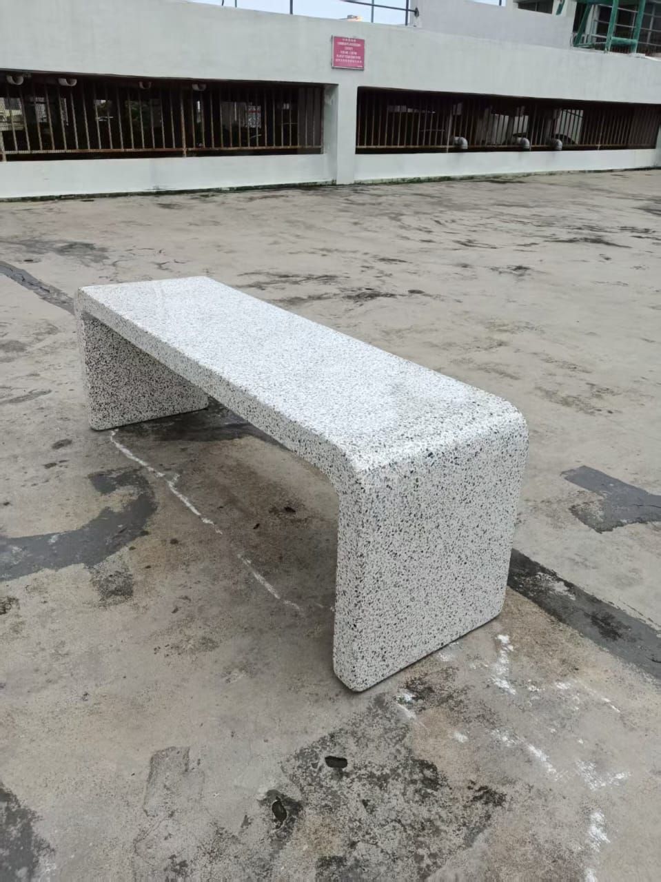 N Shape Terrazzo Concrete Stone Bench | Heavy Duty Outdoor Concrete Bench | Park, Playground & Landscape Bench Malaysia | Penang, KL,Selangor,Puchong, Shah Alam, Kulim, Sungai petani,Ipoh, Taiping, Tapah