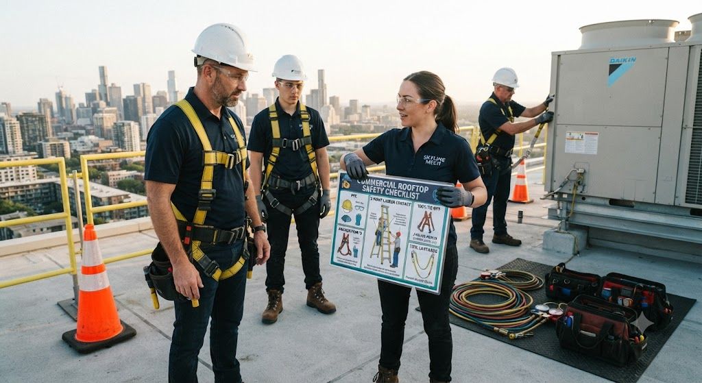 HVAC technician commercial rooftop safety checklist