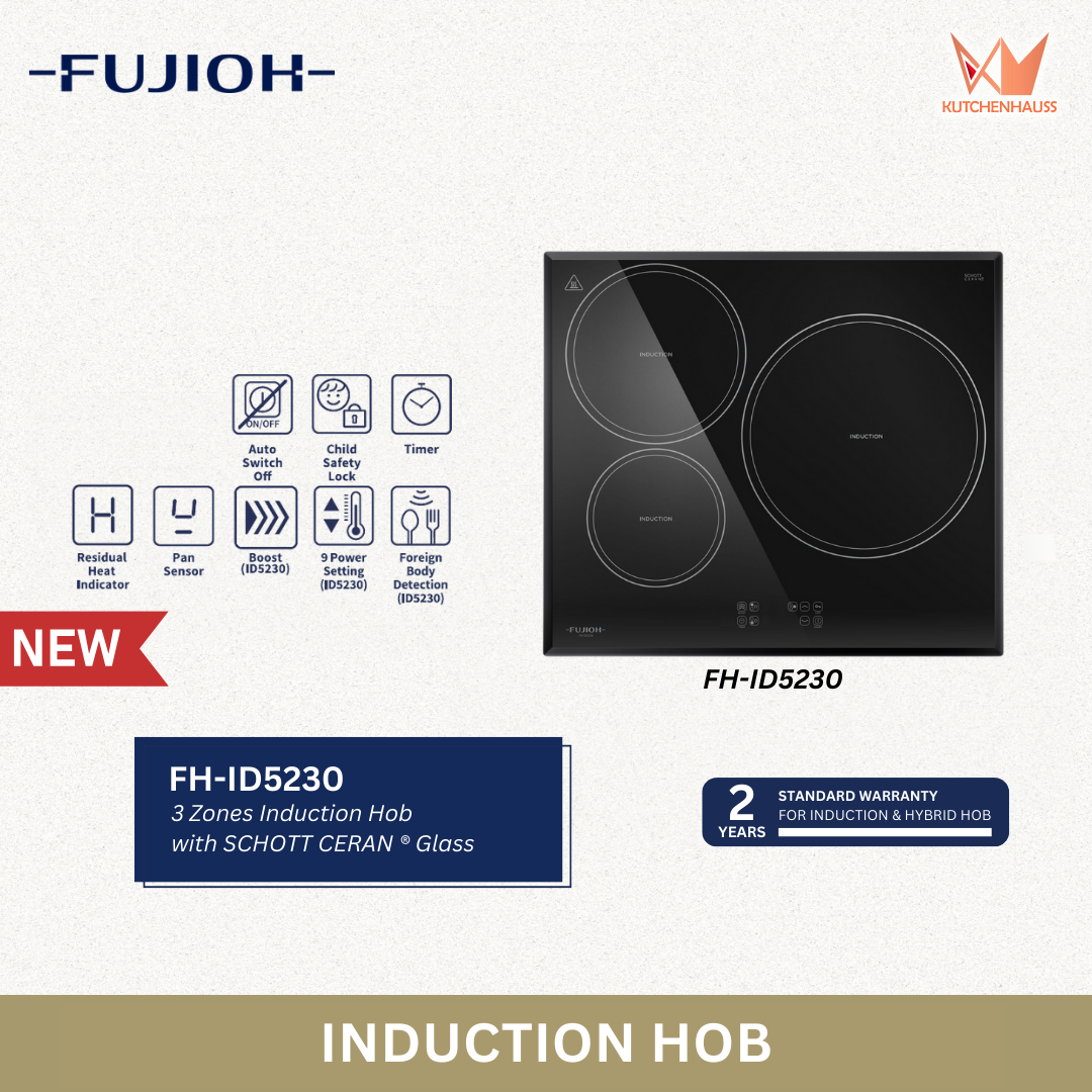 [NEW] FUJIOH - 60cm Built-in 3 Zones Induction Hob FH-ID5230