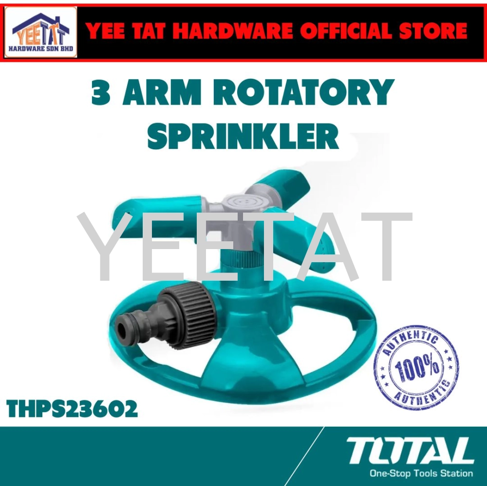 [ TOTAL ] THPS23602 PLASTIC 3 ARM ROTARY SPRINKLER 3/4" TOOL ADAPTOR