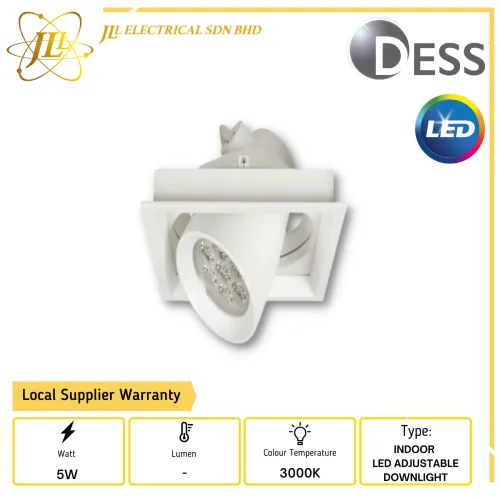 DESS GLJT9027 5W 240V 3000K IP20 INDOOR LED ADJUSTABLE DOWNLIGHT