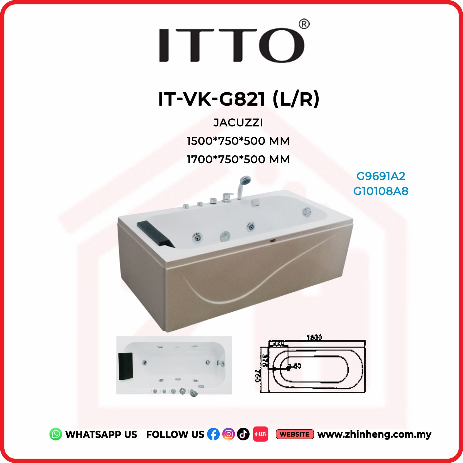 ITTO JACUZZI  IT-VK-G821(L/R)