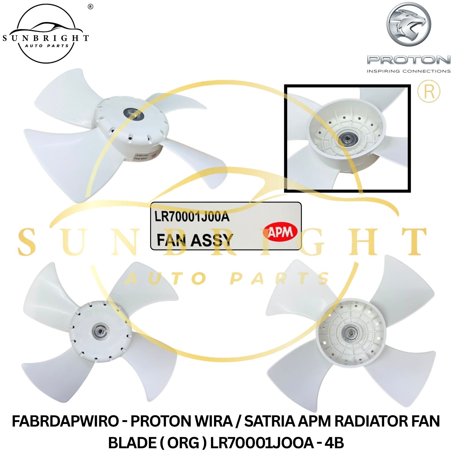 FABRDAPWIRO - PROTON WIRA / SATRIA APM RADIATOR FAN BLADE ( ORG ) LR70001JOOA - 4B