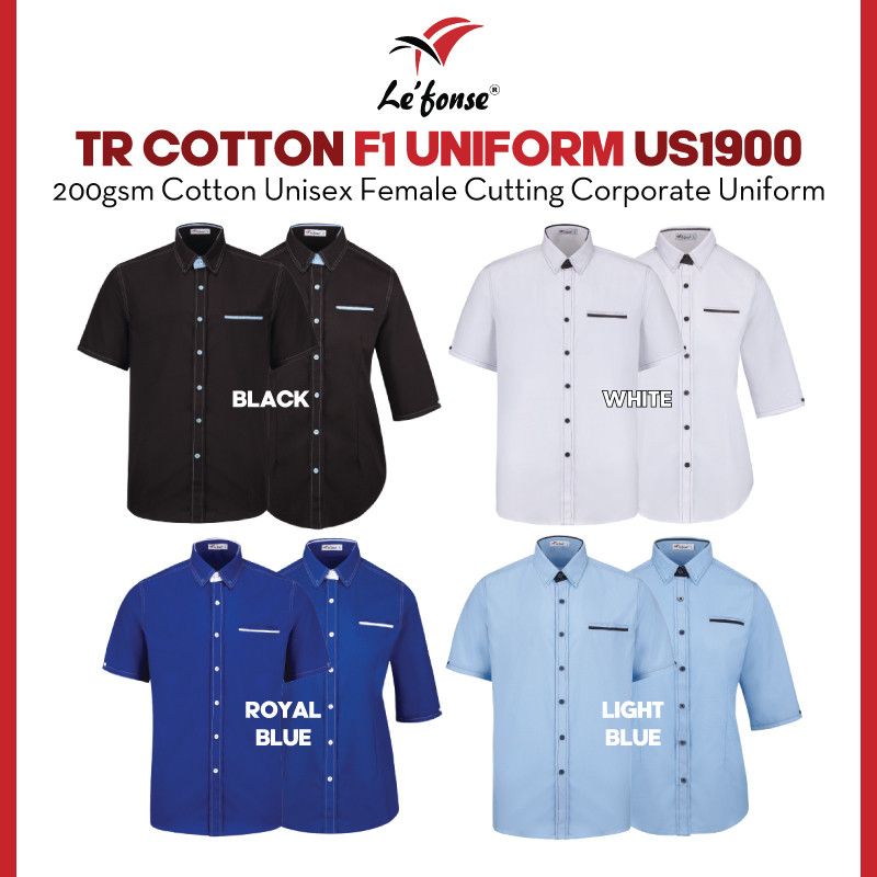 LEFONSE Female Cutting 200gsm Premium Corporate Wear TR Cotton Corporate F1 Uniform US1900