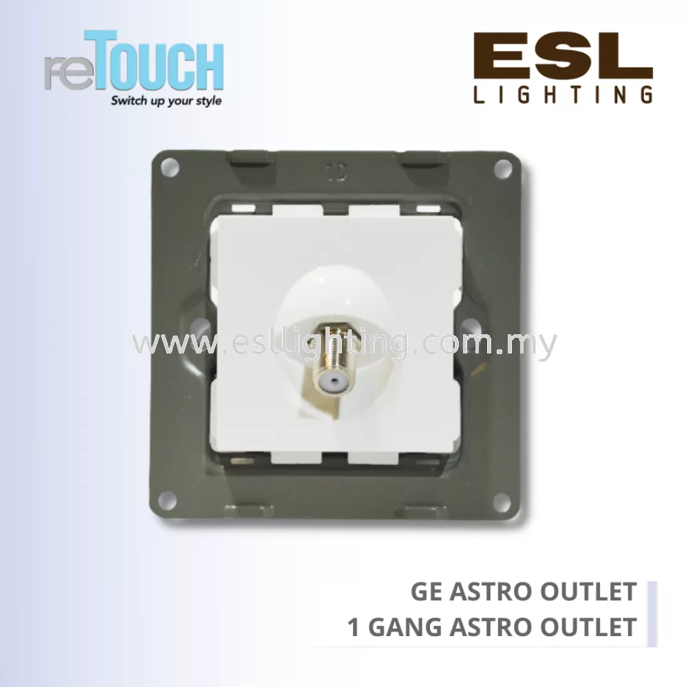 RETOUCH GRAND ELEMENTS - GE ASTRO OUTLET - E/TV102-GW – 1 GANG ASTRO OUTLET
