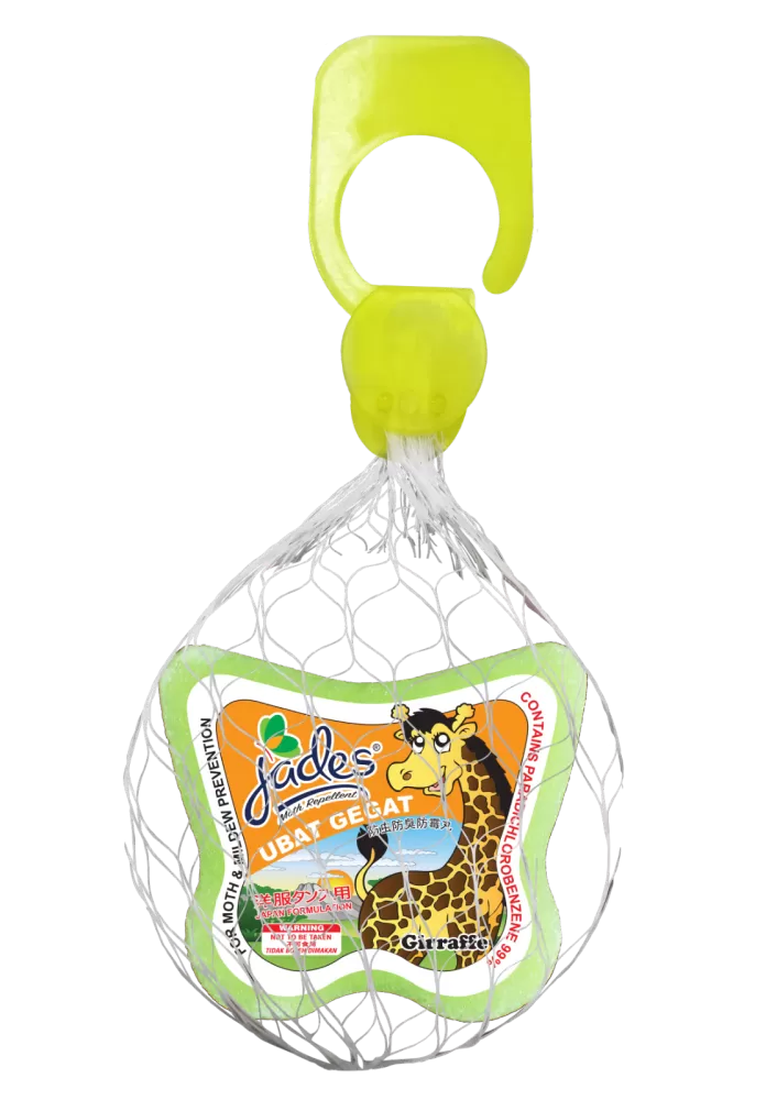 Jades Moth Repellent 115gm - Giraffe (Green) (Mothballs / Ubat Gegat)