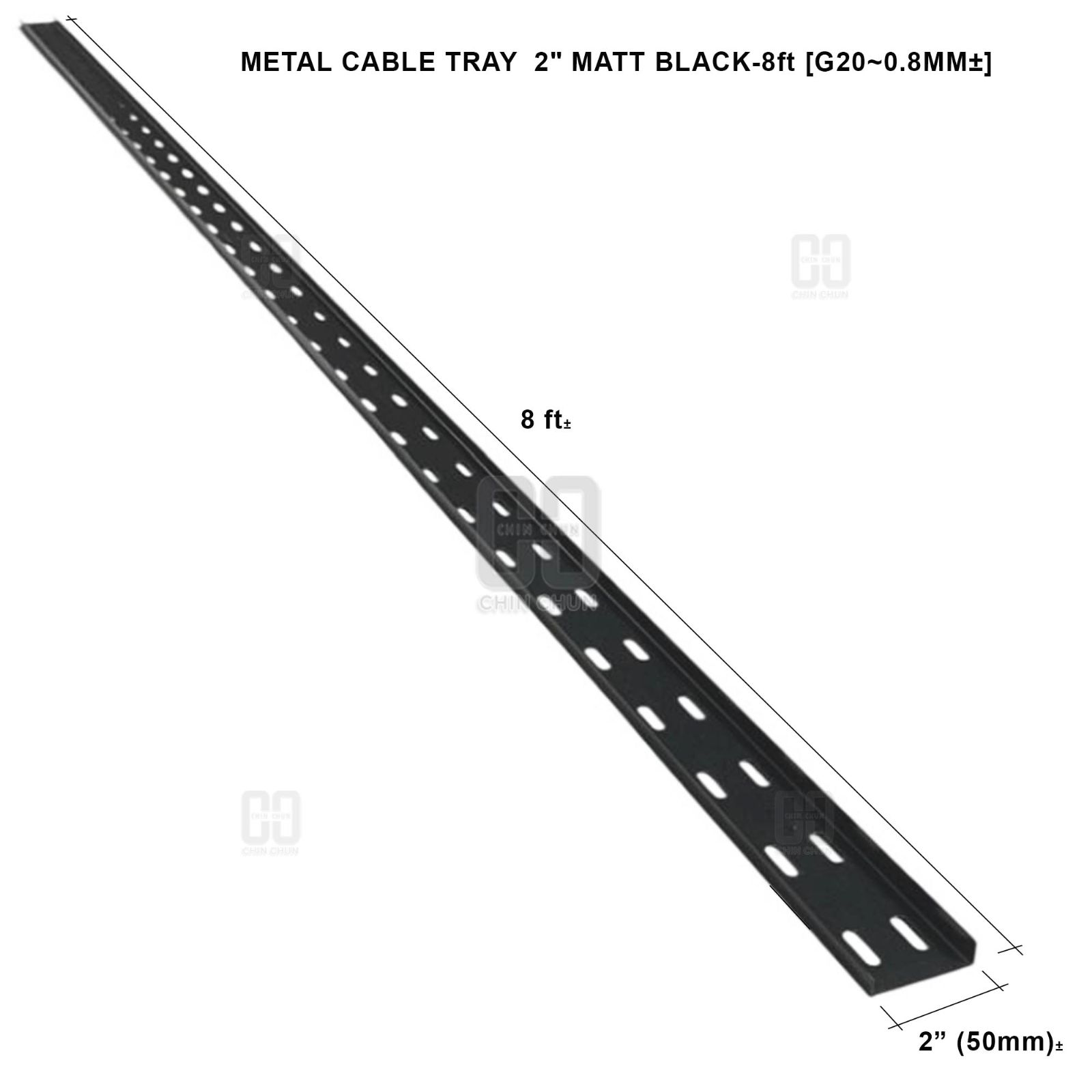 METAL CABLE TRAY  2" MATT BLACK 8ft G20 0.8MM卤