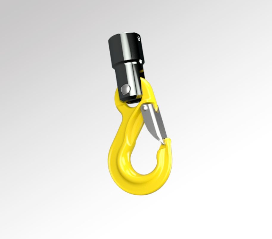 Binar Handling Hook-articulated with spring locking, M25x1,5
