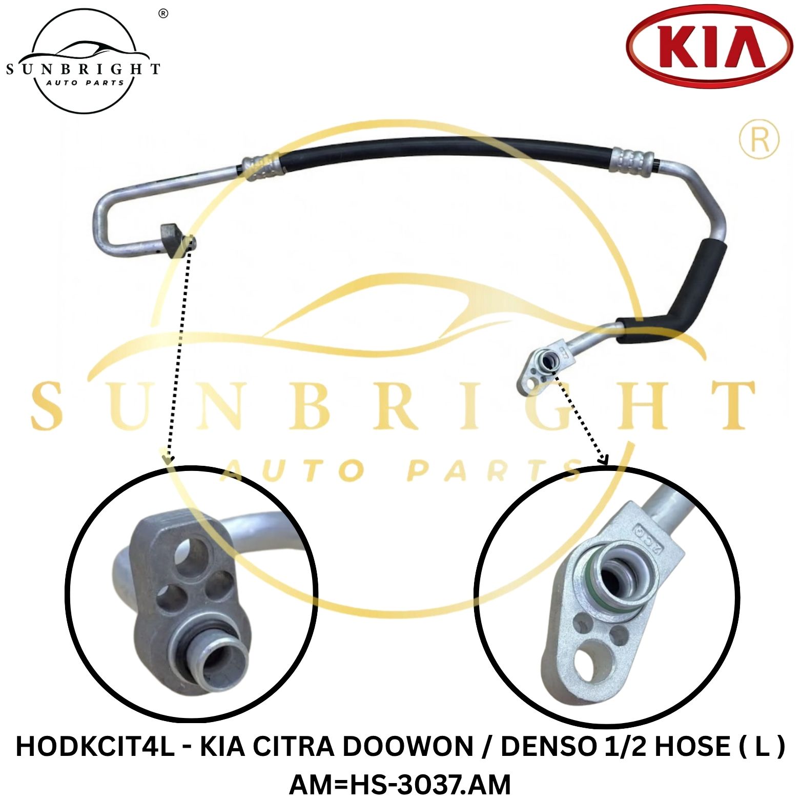 HODKCIT4L - KIA CITRA DOOWON / DENSO 1/2 HOSE ( L ) AM=HS-3037.AM