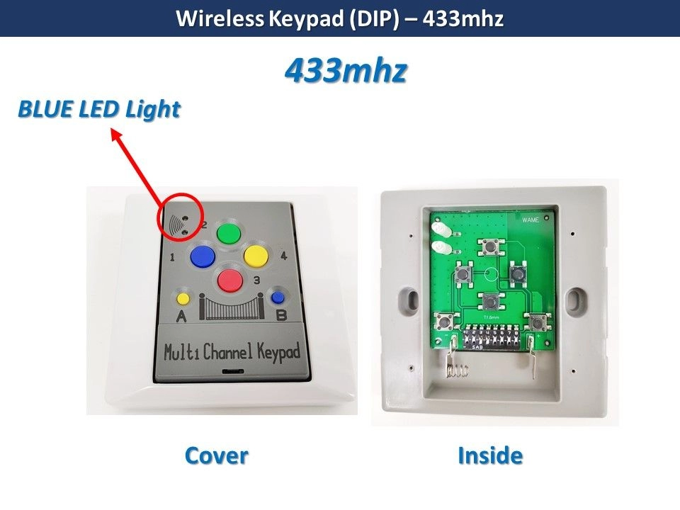 Autogate Wireless Keypad (DIP Switch Type) for 4 Channel / 2 Channel Remote (433mhz/330mhz)