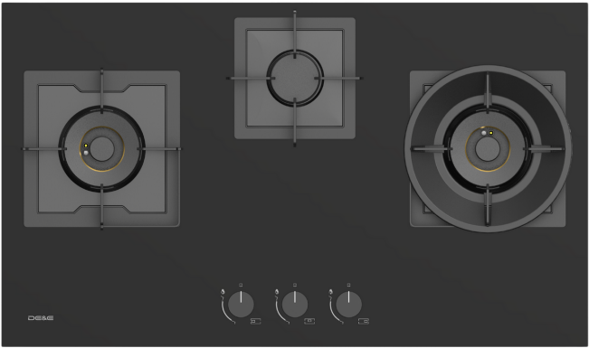 DE&E 87cm Built In Gas Hob S8638 3G Burners