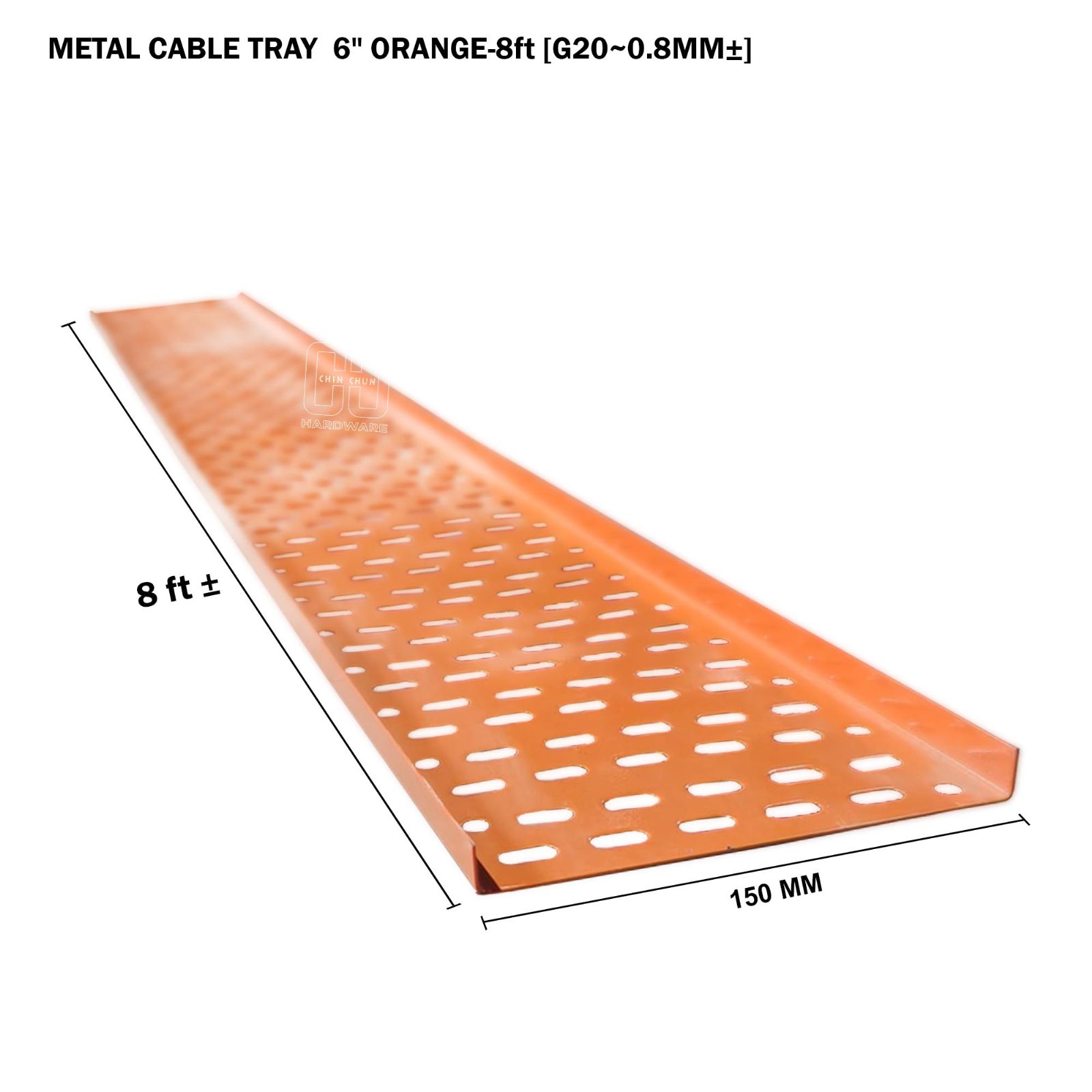 METAL CABLE TRAY 6" ORANGE 8ft G20 0.8MM卤