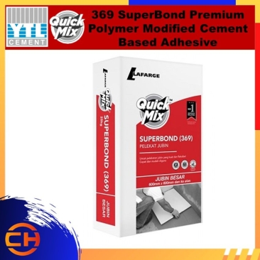 YTL QuickMix 369 SuperBond Premium Polymer Modified Cement Based Adhesive For Floor & Wall Tiling 25KG