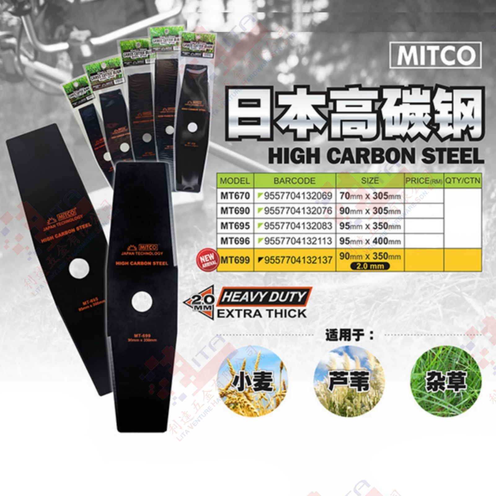 MITCO BRAND HIGH CARBON STEEL - MT670 MT690 MT695 MT696 MT699