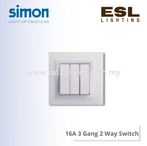 SIMON V8 SERIES 16A 3 Gang 2 Way Switch - 80372