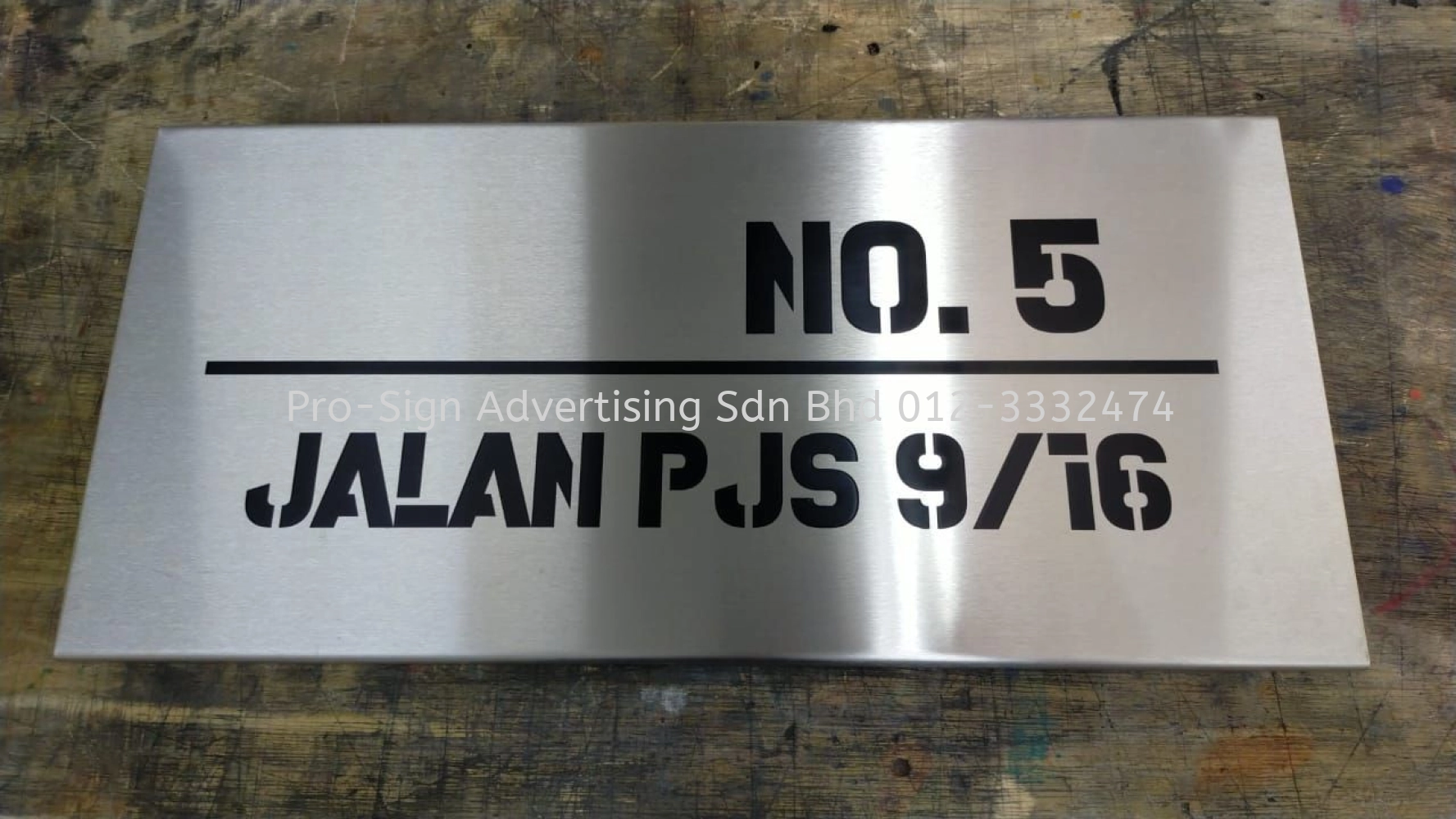 STAINLESS STEEL CHEMICAL ETCHING ADDRESS SIGN (PJ, 2021)