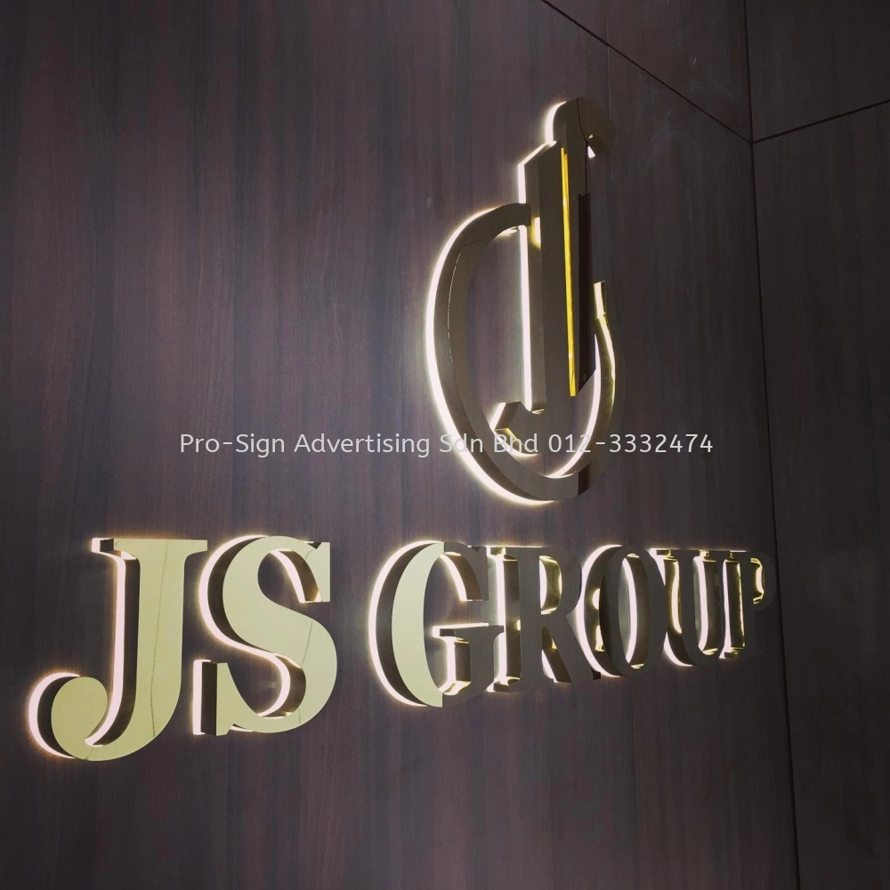 GOLD STAINLESS STEEL ACRYLIC BACKLIT (JS GROUP, PUCHONG, 2020)