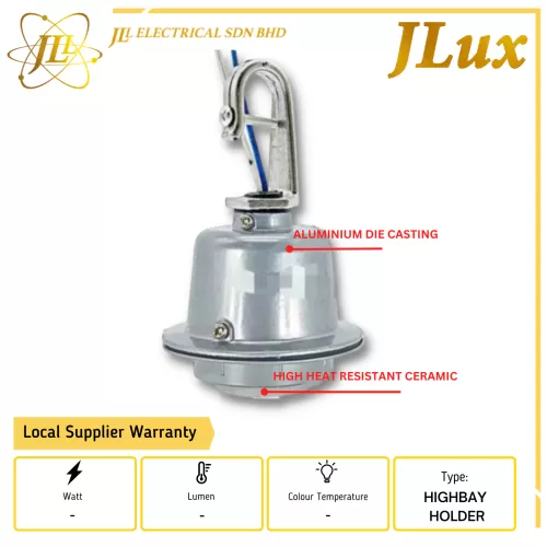 JLux E40 HANGING HIGHBAY HOLDER WITH HOOK & LOCK screw - FOR LED BULB E40 USE REPLACEMENT METAL HALIDE / SON / MERCURY BULB