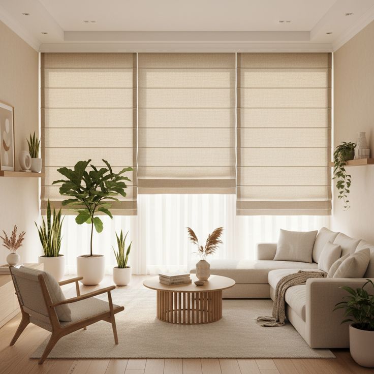 Elegant Roman Blinds for Japandi Inspired Interiors