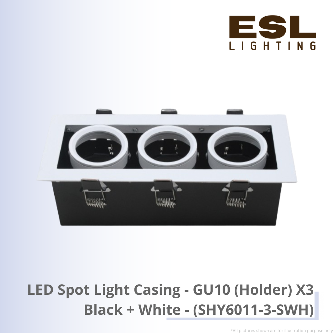 LED Spot Light Casing GU10 (Holder) X3 - SHY6011-3-SWH