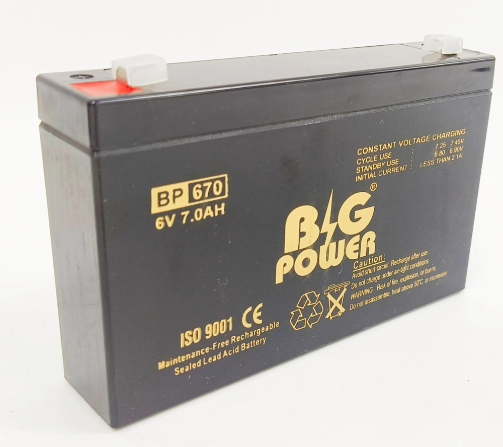 Big Power BP670 6V7AH Rechargeable Seal Lead Acid Backup Battery