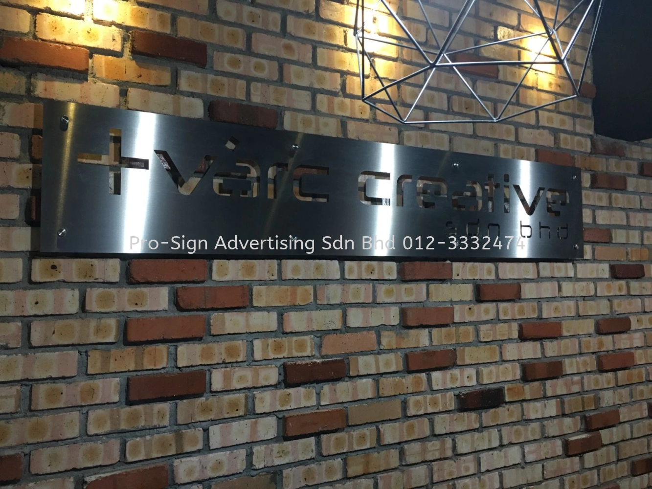 HAIRLINE STAINLESS STEEL LASER CUT OUT SIGN (VARC CREATIVE, KL, 2019)