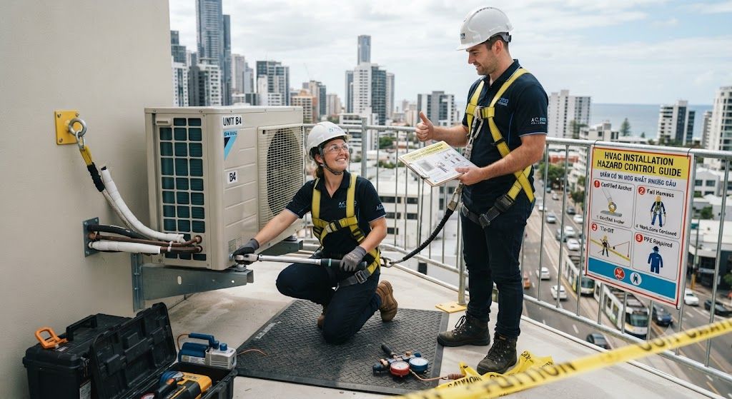 HVAC outdoor unit installation hazard control guide