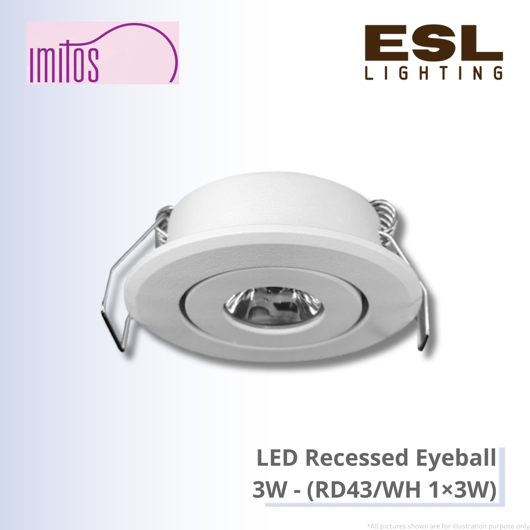 IMITOS LED Recessed Eyeball 3W - RD43/WH 1×3W