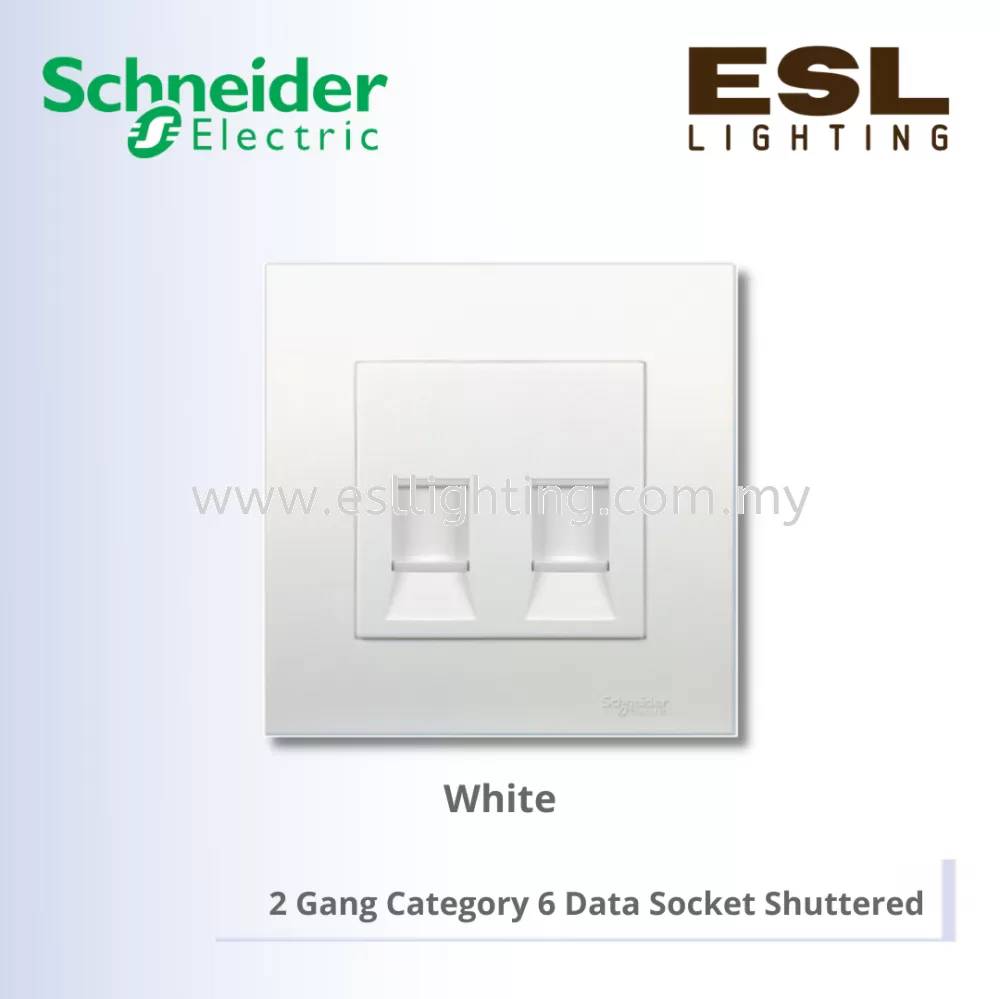 SCHNEIDER Vivace 2 Gang Category 6 Data Socket Shuttered - KB32RJ6