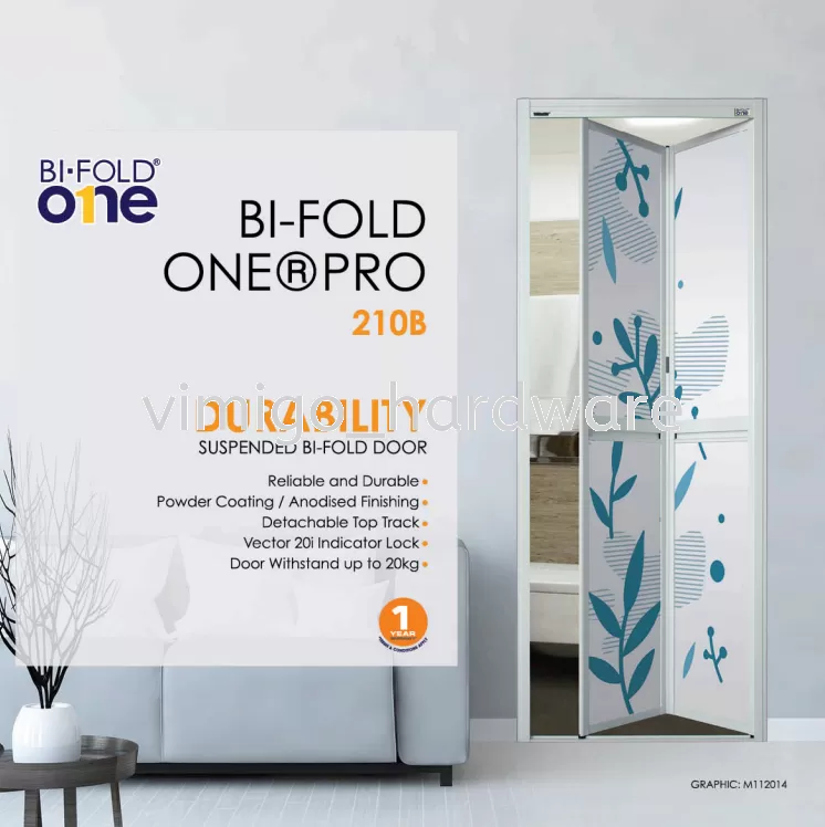 Bifold One Pro Toilet Door Bathroom Door Supply and Provide Installation (Trackless)