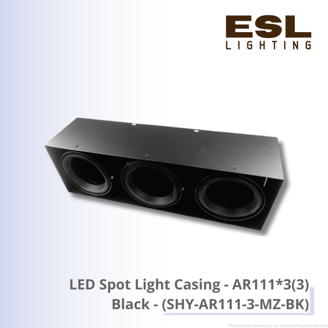 LED Spot Light Casing AR111*3(3) Black - SHY-AR111-3-MZ-BK