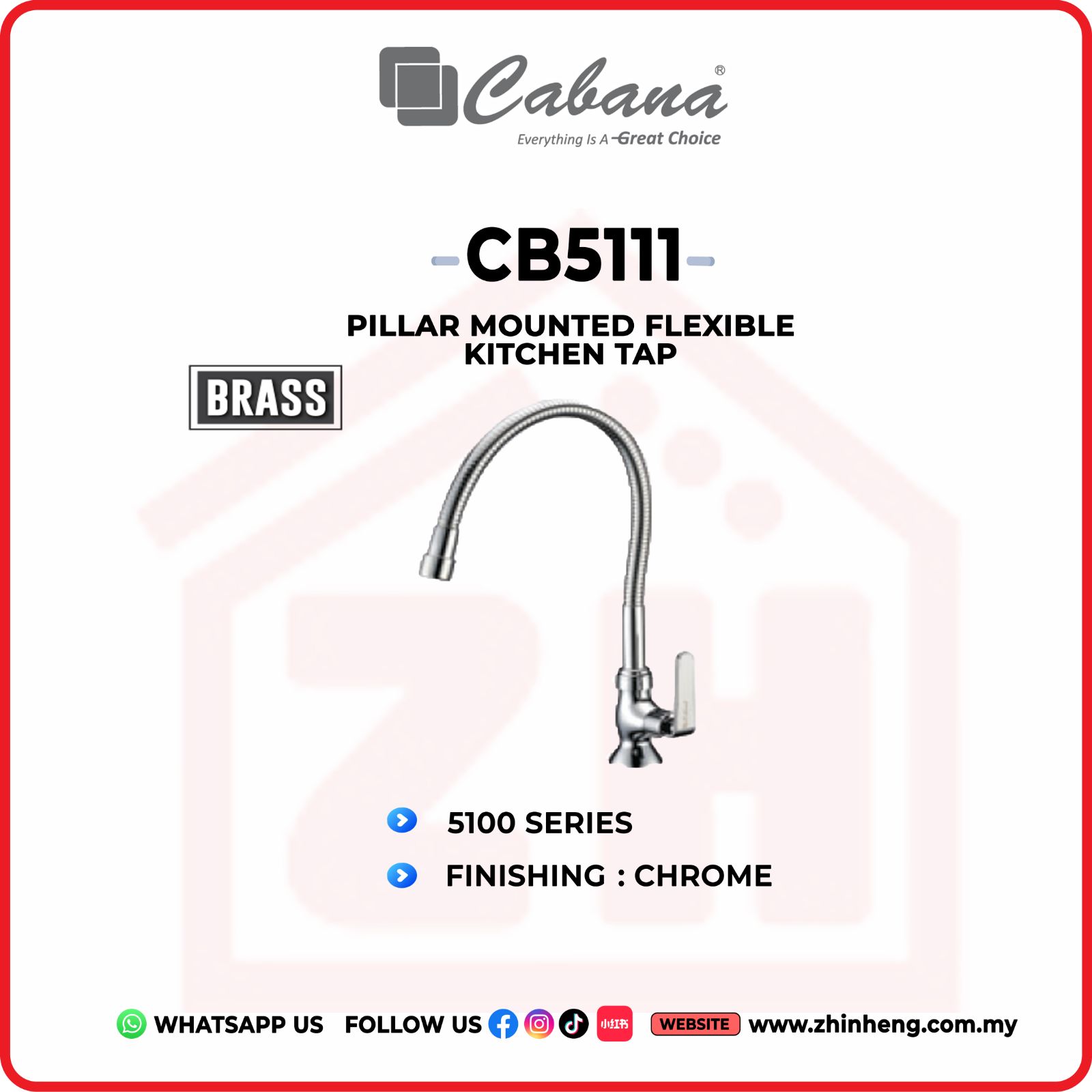 CABANA Pillar Mounted Kitchen Tap CB5111