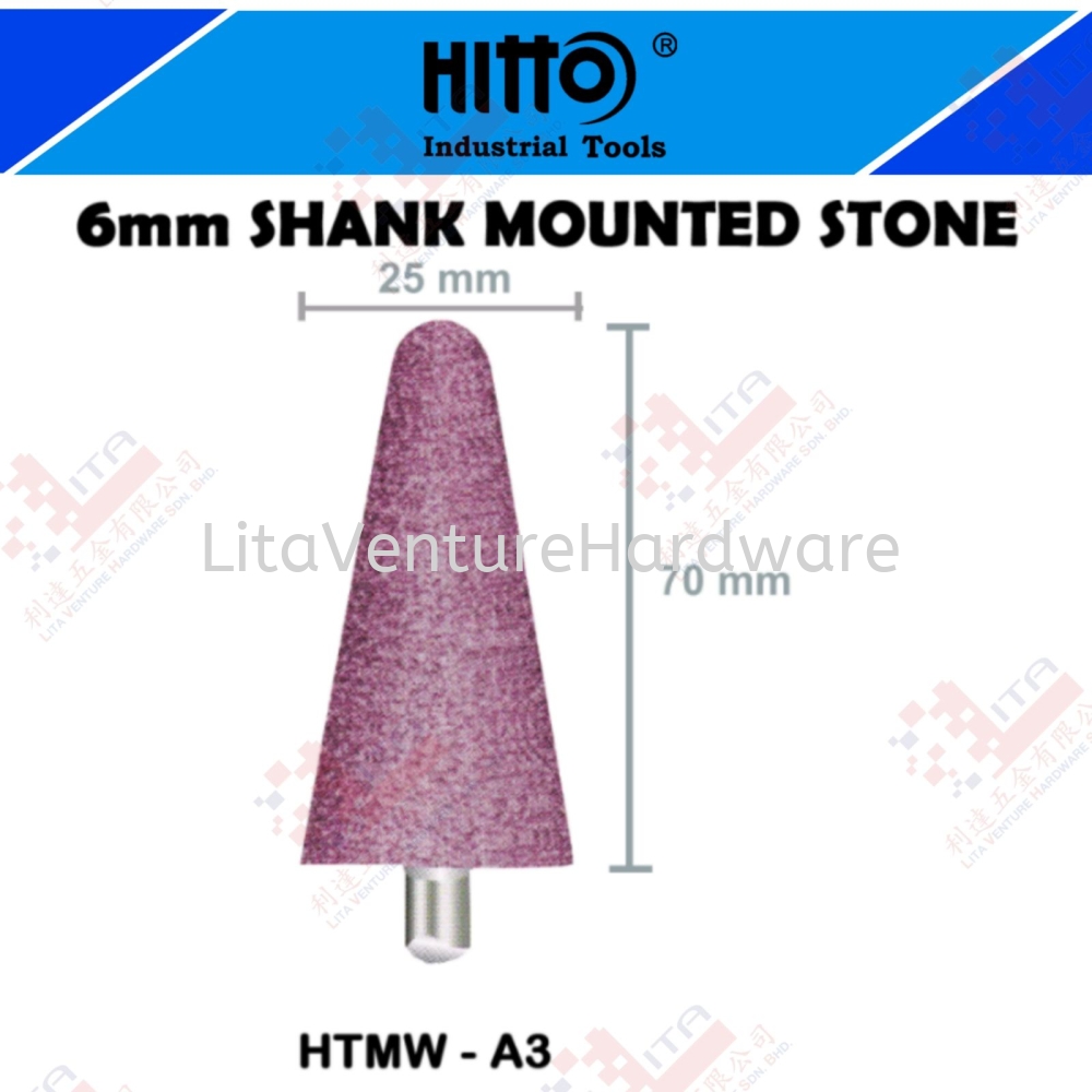 HITTO BRAND SHANK MOUNTED STONE 6MM - HTMWA3