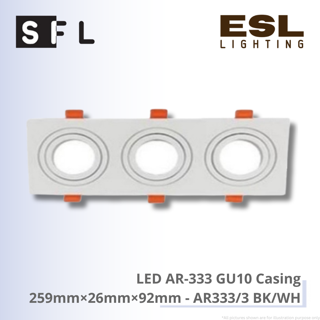 SFL LED AR-333 GU10 Casing 259mm×26mm×92mm - AR333/3 BK/WH