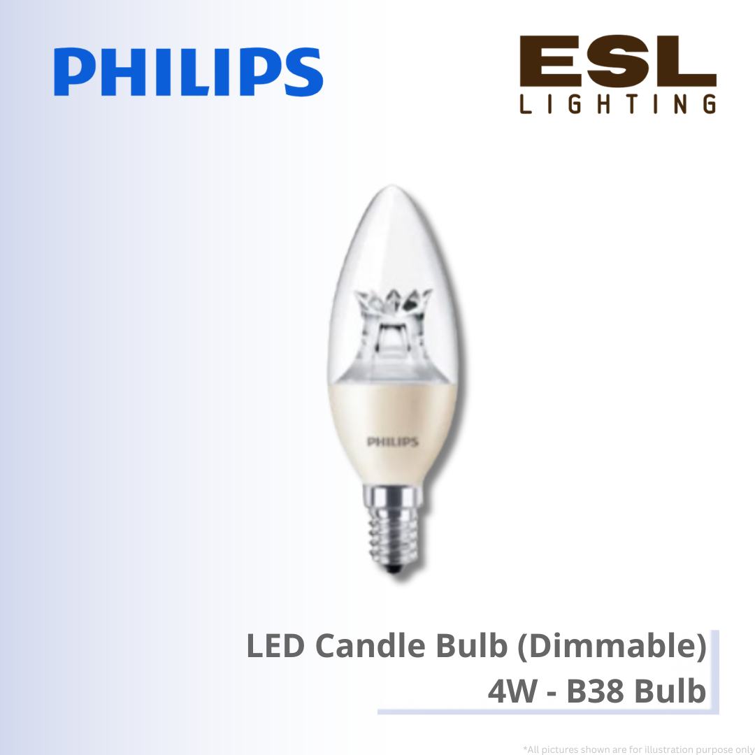 PHILIPS LED Candle Bulb (Dimmable) 4W - B38 Bulb