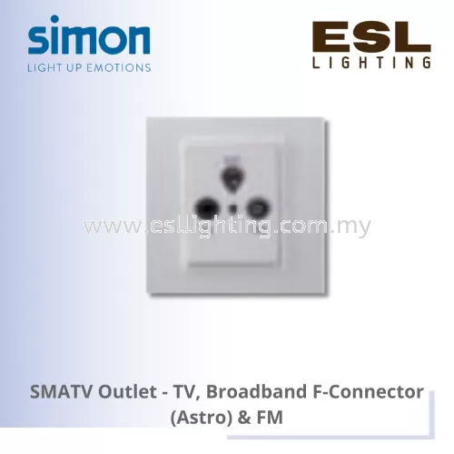 SIMON V5 SERIES SMATV Outlet - TV, Broadband F-Connector (Astro) & FM-V59120