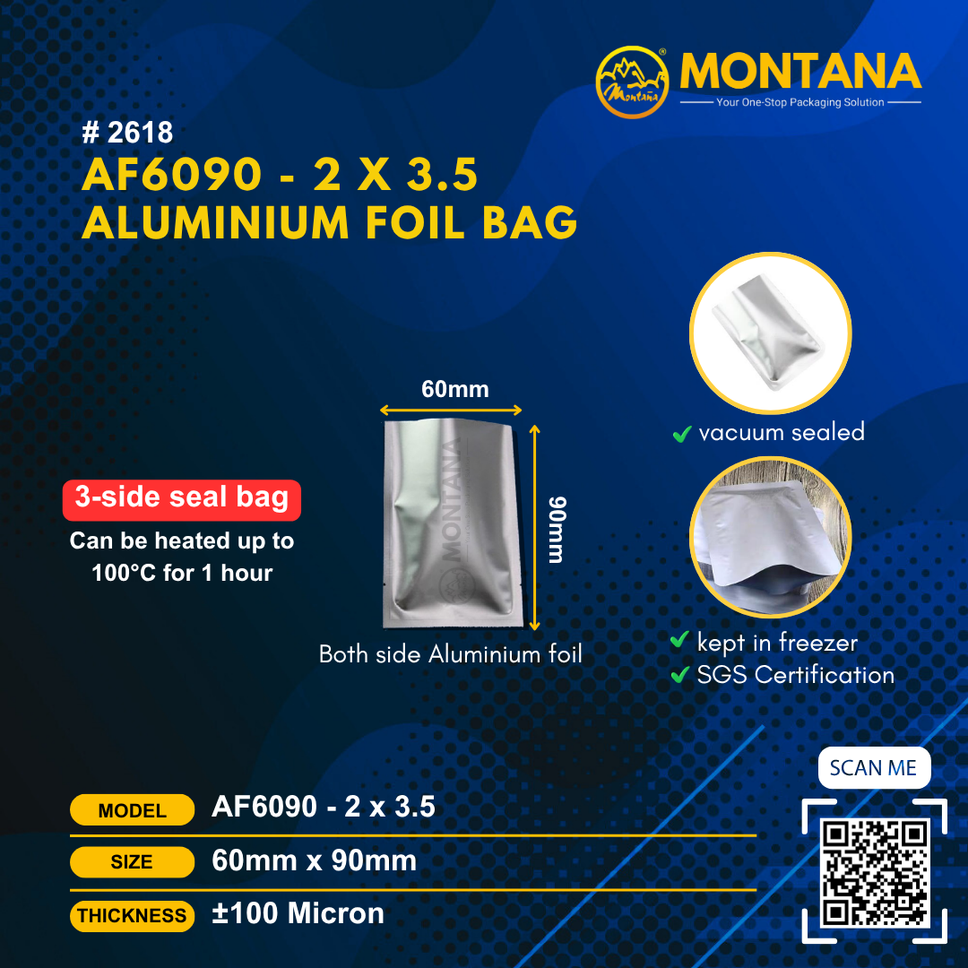 (2618) AF6090 - 2 x 3.5 ALUMINIUM FOIL BAG