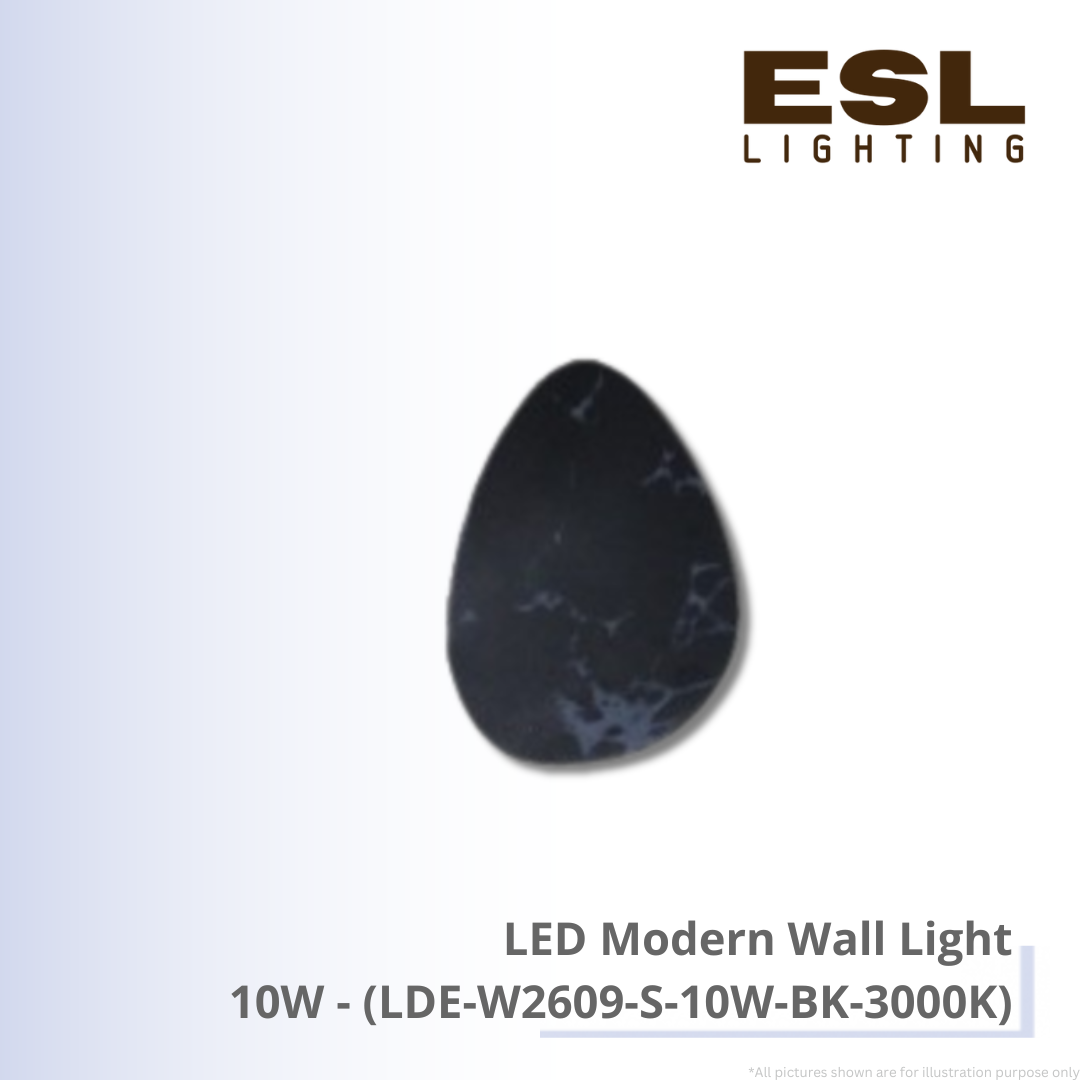 LED Modern Wall Light 10W - LDE-W2609-S-10W-BK-3000K