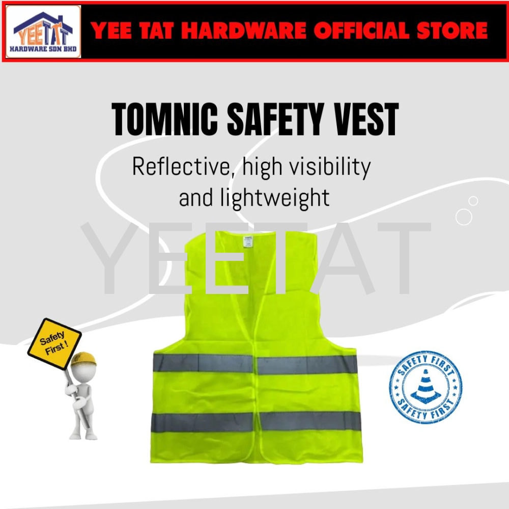 TOMNIC Safety Vest / Reflective / High Visibility / Lightweight / Workwear / Safety Wear