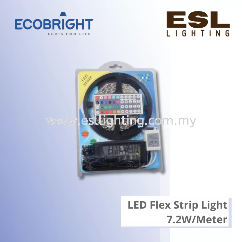 ECOBRIGHT LED Flex Strip Light RGB 7.2W/Meter 5Meter - 5M5050RC-RGB